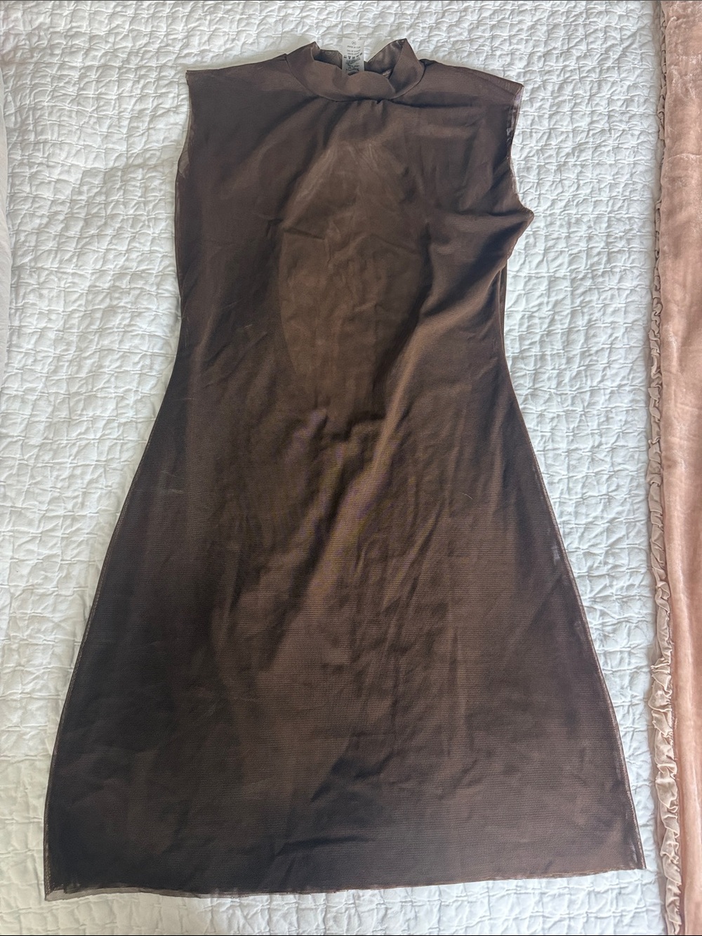 Heart of sun Sleeveless Brown Women’s mesh mini Dress